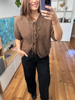 Shop Loëla Gilet Bonnie CHOCO