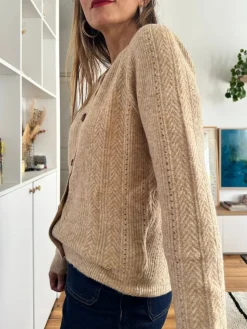 Outlet Loëla Gilet Marina CAMEL