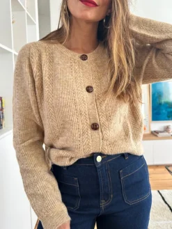 Outlet Loëla Gilet Marina CAMEL