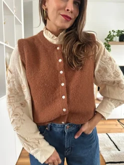 Flash Sale Loëla Gilet Melina CHOCO