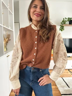 Flash Sale Loëla Gilet Melina CHOCO