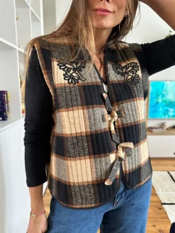 Best Sale Loëla Gilet Saltana NOISETTE