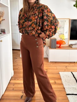 Discount Loëla Pantalon Deanh CAMEL