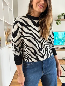 Sale Loëla Pull Lezebra NOIR