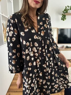 Sale Loëla Robe Carla NOIR LEO