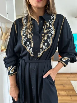 Sale Loëla Robe Oriany NOIR