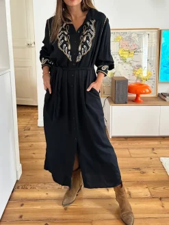 Sale Loëla Robe Oriany NOIR
