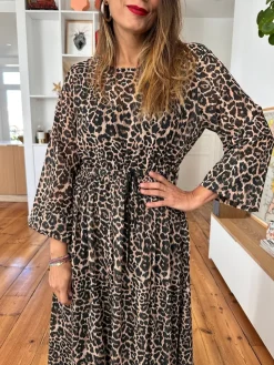 Clearance Loëla Robe Rosia LEOPARD VOILE